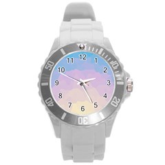 Sunrise Sunset Colours Background Round Plastic Sport Watch (L)