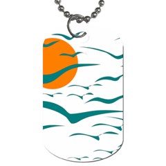 Sunset Glow Sun Birds Flying Dog Tag (one Side)