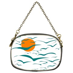 Sunset Glow Sun Birds Flying Chain Purse (one Side)