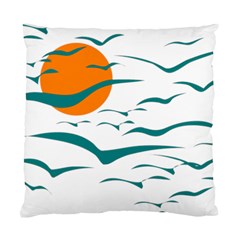 Sunset Glow Sun Birds Flying Standard Cushion Case (two Sides) by HermanTelo