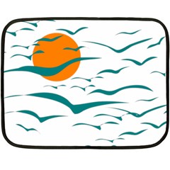 Sunset Glow Sun Birds Flying Fleece Blanket (mini)