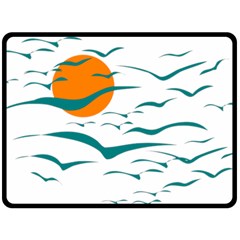 Sunset Glow Sun Birds Flying Fleece Blanket (large) 