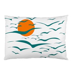 Sunset Glow Sun Birds Flying Pillow Case (two Sides)