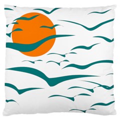 Sunset Glow Sun Birds Flying Large Cushion Case (one Side)