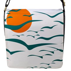 Sunset Glow Sun Birds Flying Flap Closure Messenger Bag (s)