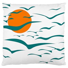 Sunset Glow Sun Birds Flying Standard Flano Cushion Case (one Side)