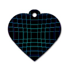 Texture Lines Background Dog Tag Heart (one Side)