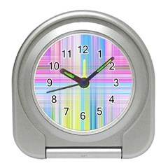 Texture Abstract Squqre Chevron Travel Alarm Clock by HermanTelo