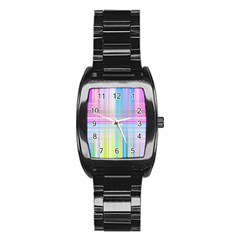 Texture Abstract Squqre Chevron Stainless Steel Barrel Watch by HermanTelo