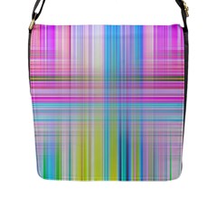 Texture Abstract Squqre Chevron Flap Closure Messenger Bag (l)