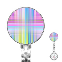 Texture Abstract Squqre Chevron Stainless Steel Nurses Watch by HermanTelo