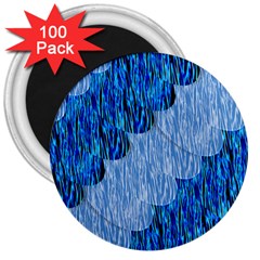 Texture Surface Blue Shapes 3  Magnets (100 Pack) by HermanTelo