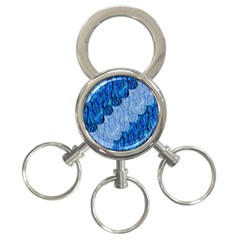 Texture Surface Blue Shapes 3-ring Key Chain by HermanTelo