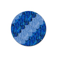 Texture Surface Blue Shapes Rubber Round Coaster (4 Pack)  by HermanTelo