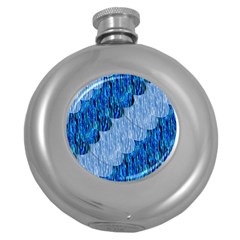 Texture Surface Blue Shapes Round Hip Flask (5 Oz)