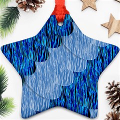 Texture Surface Blue Shapes Star Ornament (two Sides)