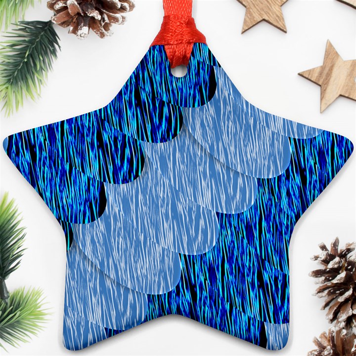 Texture Surface Blue Shapes Star Ornament (Two Sides)