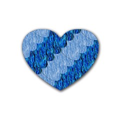 Texture Surface Blue Shapes Rubber Coaster (heart) 