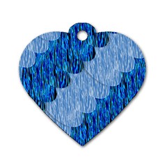 Texture Surface Blue Shapes Dog Tag Heart (two Sides)