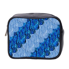 Texture Surface Blue Shapes Mini Toiletries Bag (two Sides)