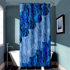 Texture Surface Blue Shapes Shower Curtain 36  X 72  (stall) 