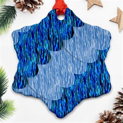 Texture Surface Blue Shapes Snowflake Ornament (two Sides)