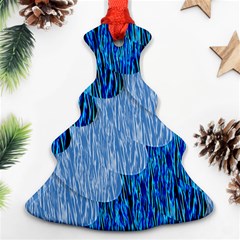 Texture Surface Blue Shapes Christmas Tree Ornament (two Sides)