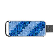 Texture Surface Blue Shapes Portable Usb Flash (one Side)