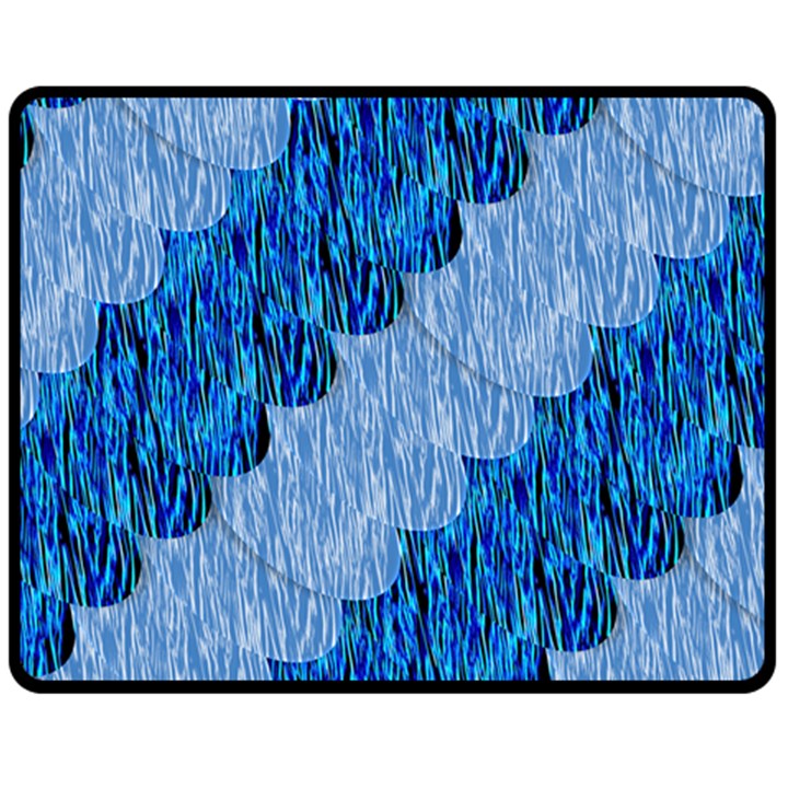 Texture Surface Blue Shapes Double Sided Fleece Blanket (Medium) 