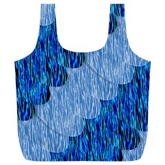 Texture Surface Blue Shapes Full Print Recycle Bag (xl)