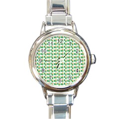 St-patricks Day Background Ireland Round Italian Charm Watch by HermanTelo