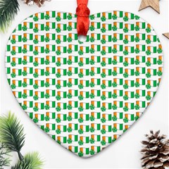 St-patricks Day Background Ireland Heart Ornament (two Sides) by HermanTelo