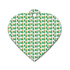 St-patricks Day Background Ireland Dog Tag Heart (two Sides)