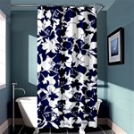 Navy & White Floral Design Shower Curtain 36  x 72  (Stall)  Curtain(36 X72 ) - 33.26 x66.24  Curtain(36 X72 )