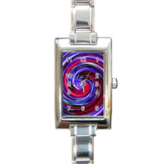 Swirl Vortex Motion Rectangle Italian Charm Watch by HermanTelo