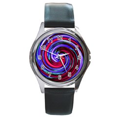 Swirl Vortex Motion Round Metal Watch by HermanTelo