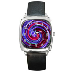 Swirl Vortex Motion Square Metal Watch by HermanTelo