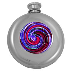 Swirl Vortex Motion Round Hip Flask (5 Oz) by HermanTelo