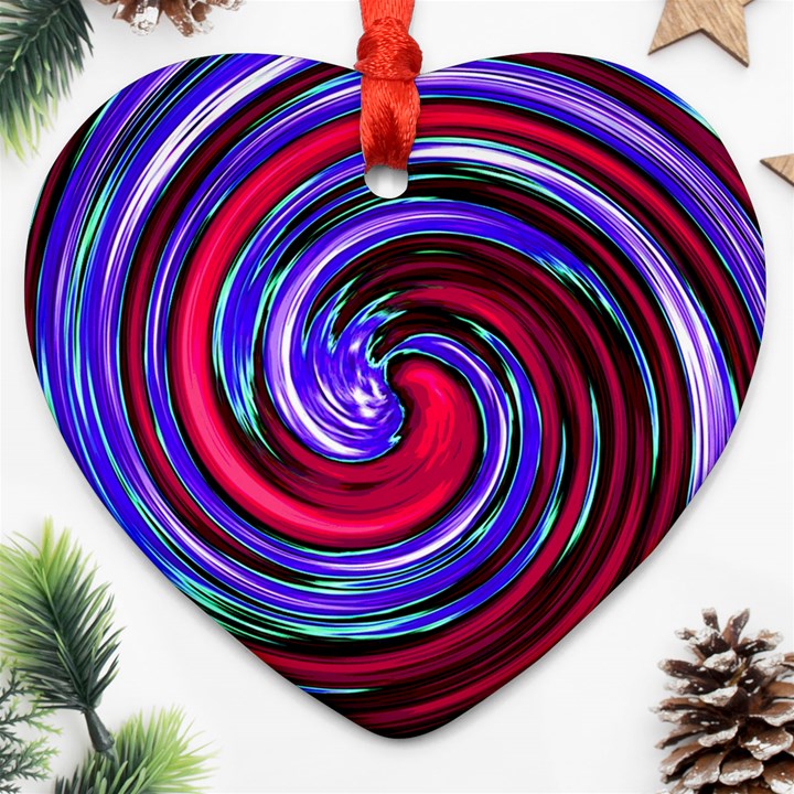 Swirl Vortex Motion Heart Ornament (Two Sides)