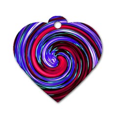 Swirl Vortex Motion Dog Tag Heart (two Sides) by HermanTelo