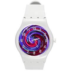 Swirl Vortex Motion Round Plastic Sport Watch (m)