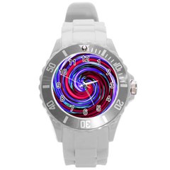 Swirl Vortex Motion Round Plastic Sport Watch (l) by HermanTelo