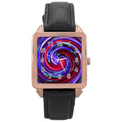 Swirl Vortex Motion Rose Gold Leather Watch  by HermanTelo