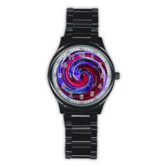 Swirl Vortex Motion Stainless Steel Round Watch by HermanTelo