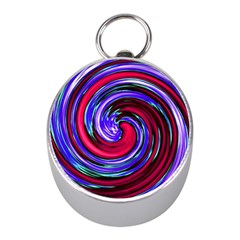 Swirl Vortex Motion Mini Silver Compasses by HermanTelo