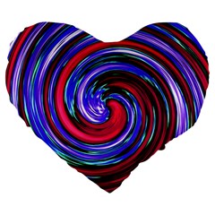 Swirl Vortex Motion Large 19  Premium Flano Heart Shape Cushions