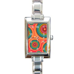 Texture Mosaic Pink Rectangle Italian Charm Watch by HermanTelo