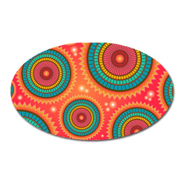 Texture Mosaic Pink Oval Magnet