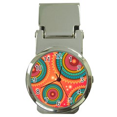 Texture Mosaic Pink Money Clip Watches