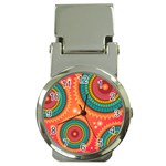 Texture Mosaic Pink Money Clip Watches Front